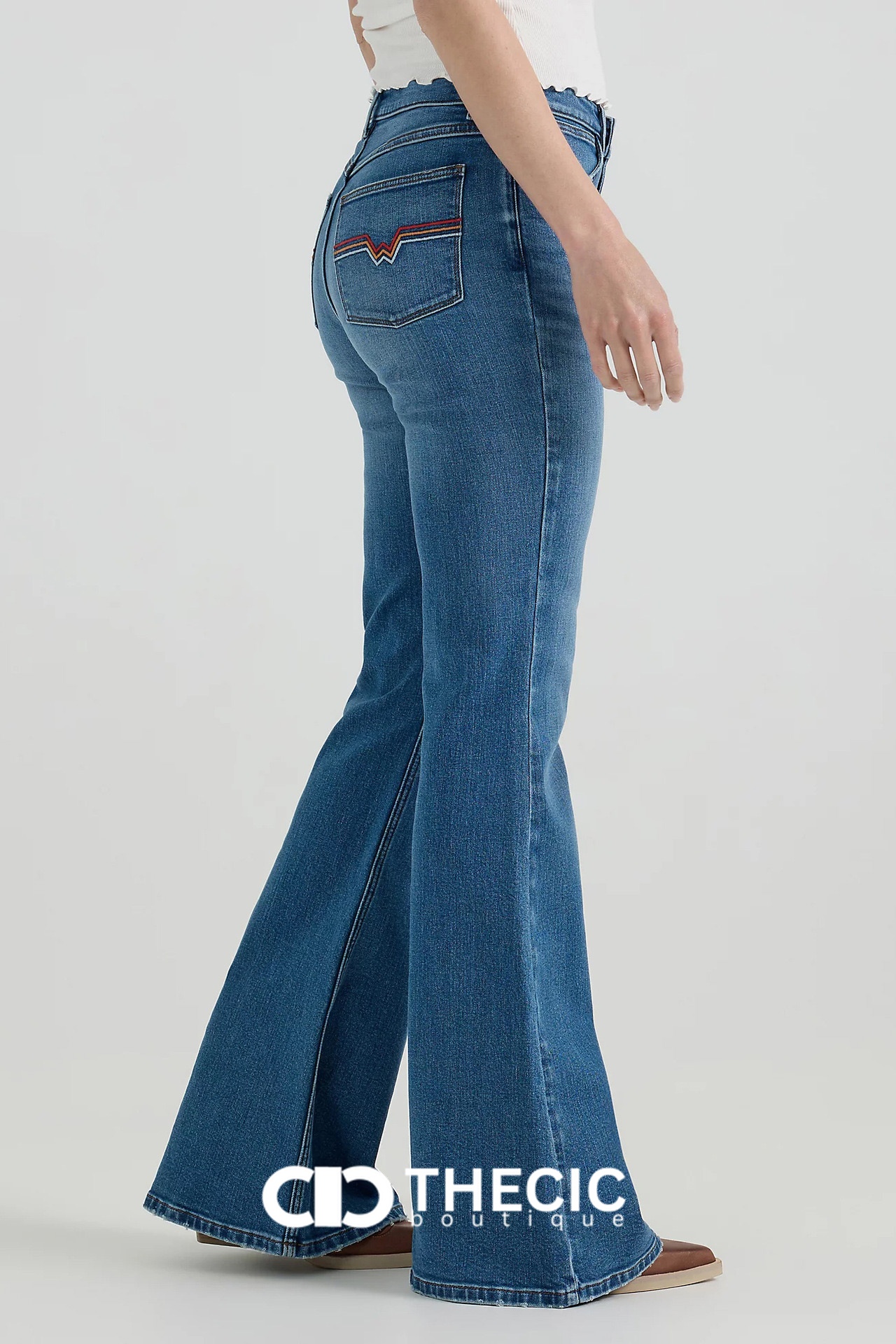 High-Waist Flared Leg Denim Jeans