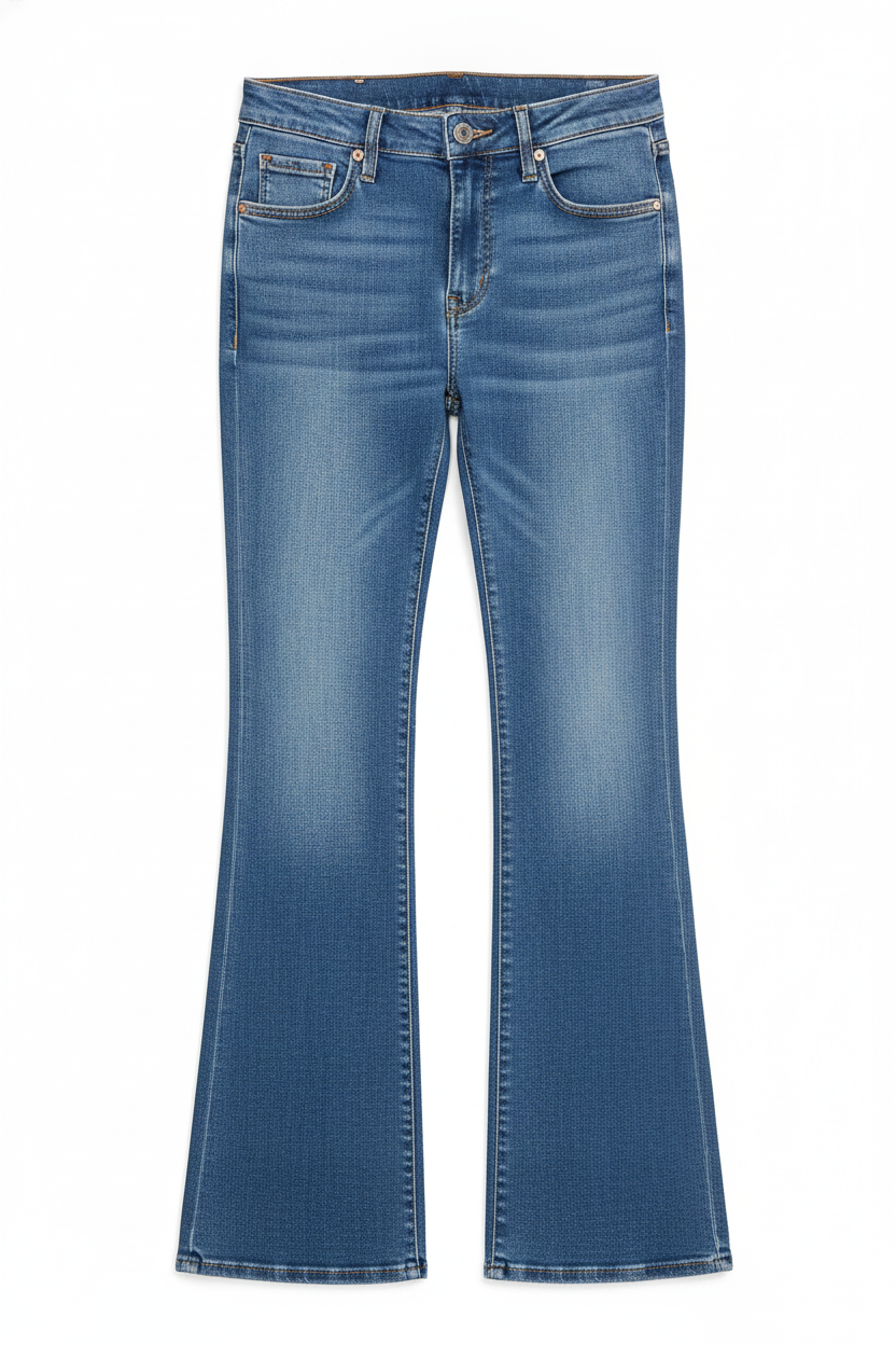 High-Waist Flared Leg Denim Jeans