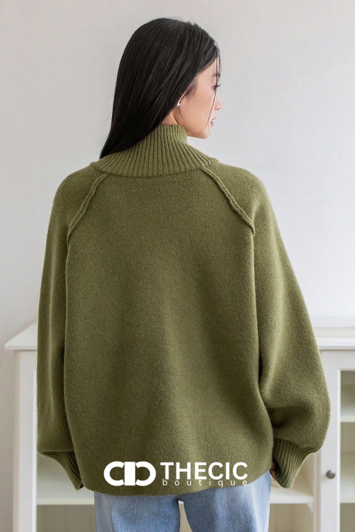 Knit Raglan Sleeve Full-Zip Jacket
