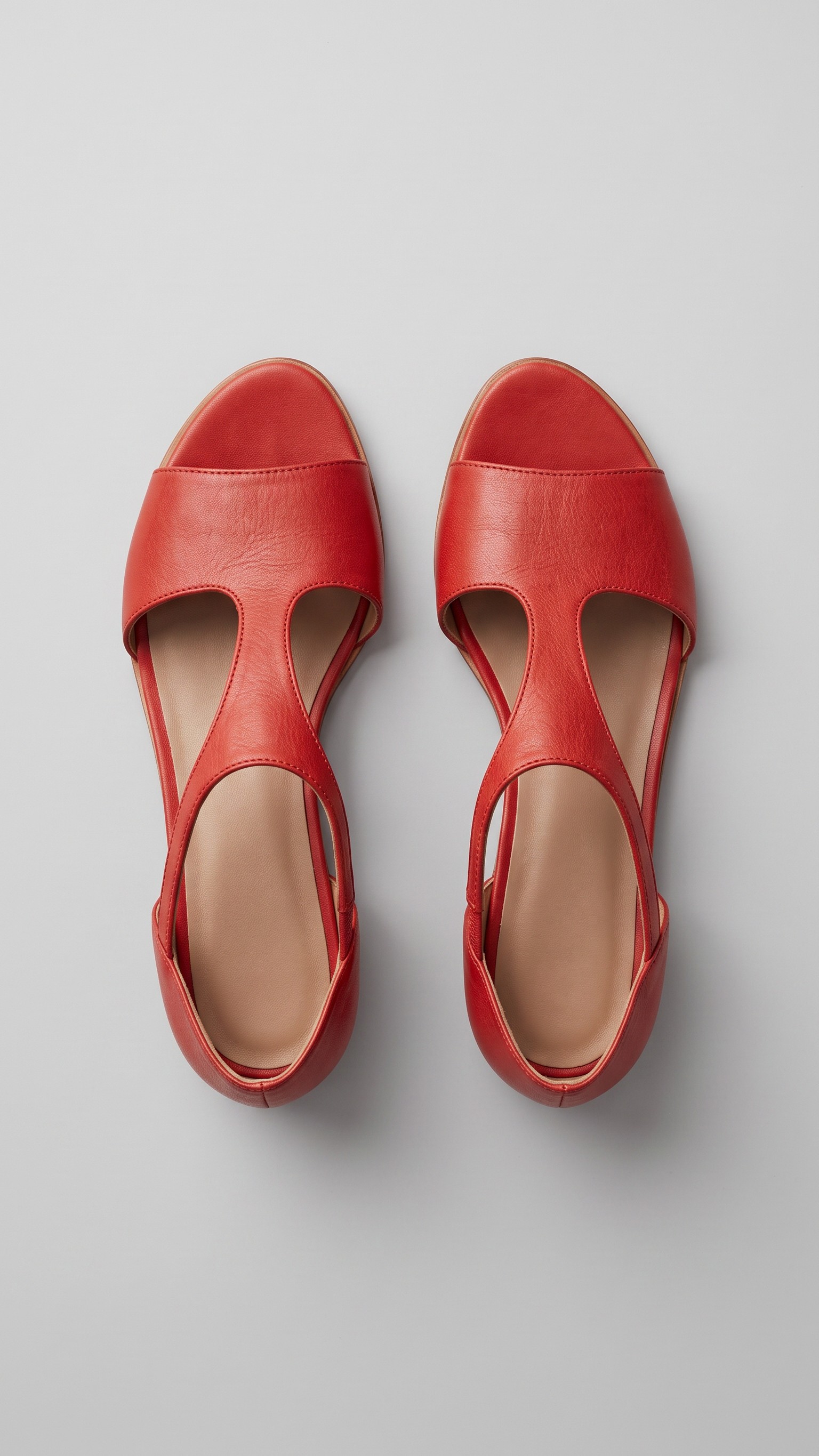 Leather T-Strap Open-Toe Block Heel Sandals