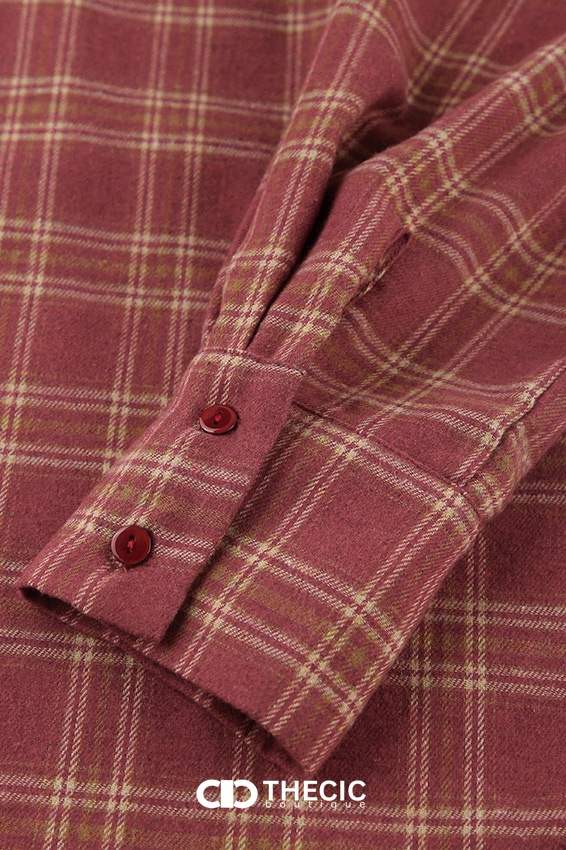Long Sleeve Plaid Oversized Button-Down Shirt