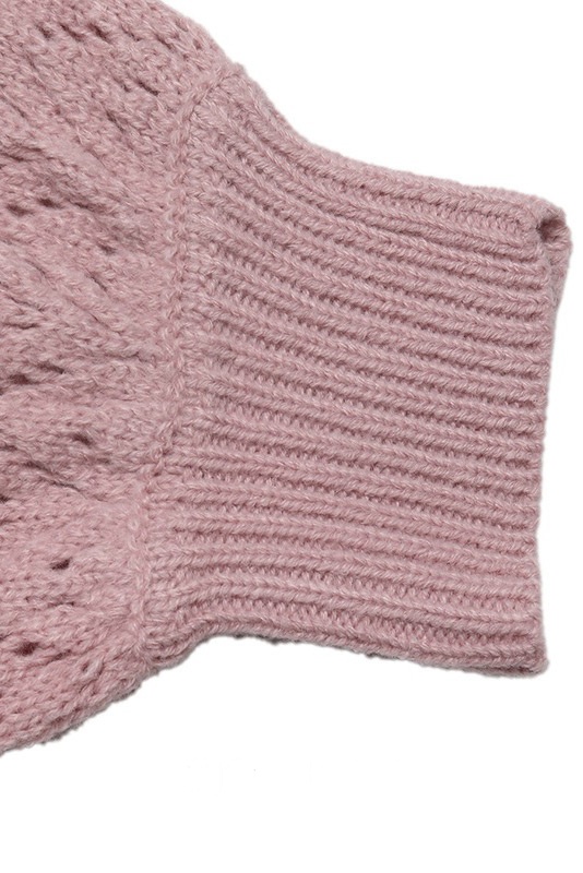 Openwork Raglan Sleeve V-Neck Knit Sweater