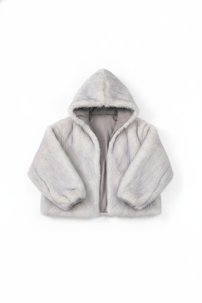 Oversized Faux Fur Reversible Hooded Jacket