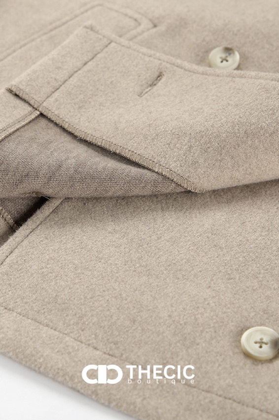 Oversized Shawl Collar Double-Breasted Jacket