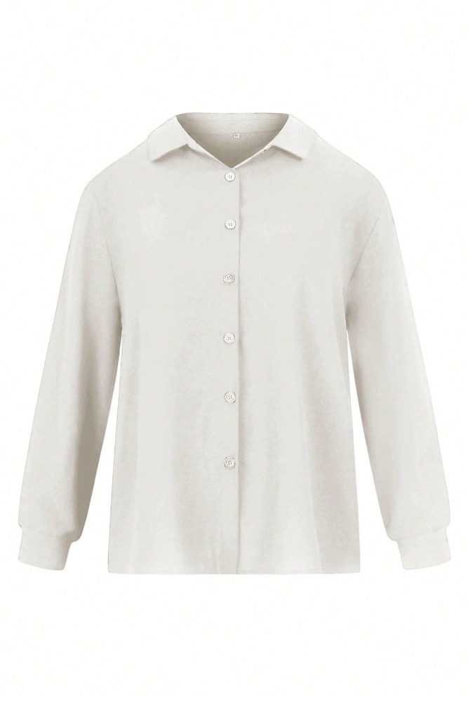 Pleated Back Button-Down Relaxed Fit Blouse