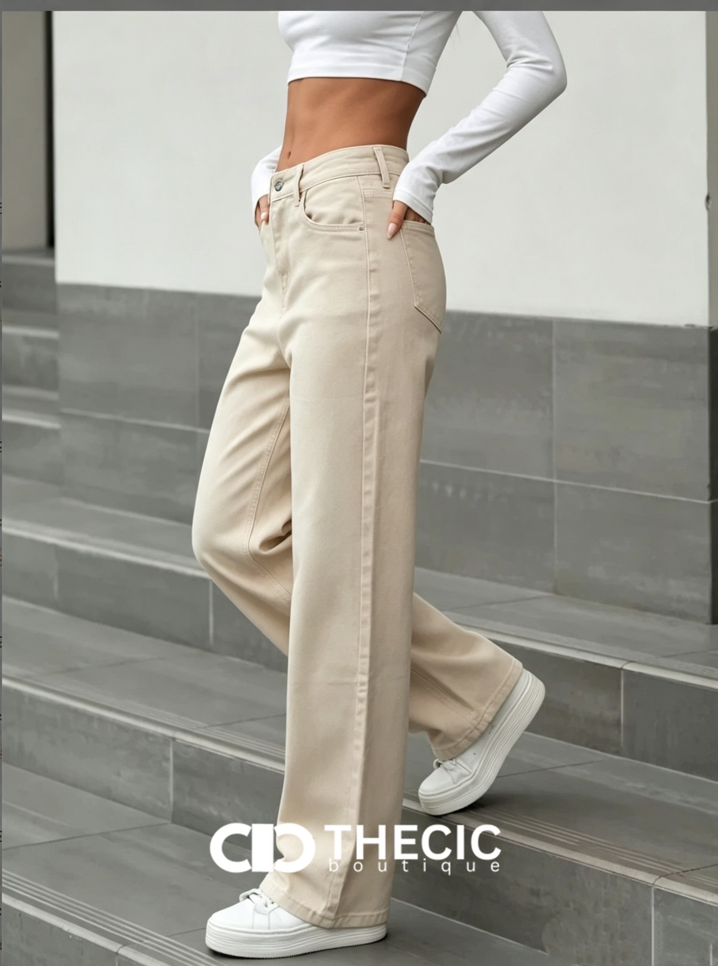 Relaxed Fit High Waist Wide Leg Jeans