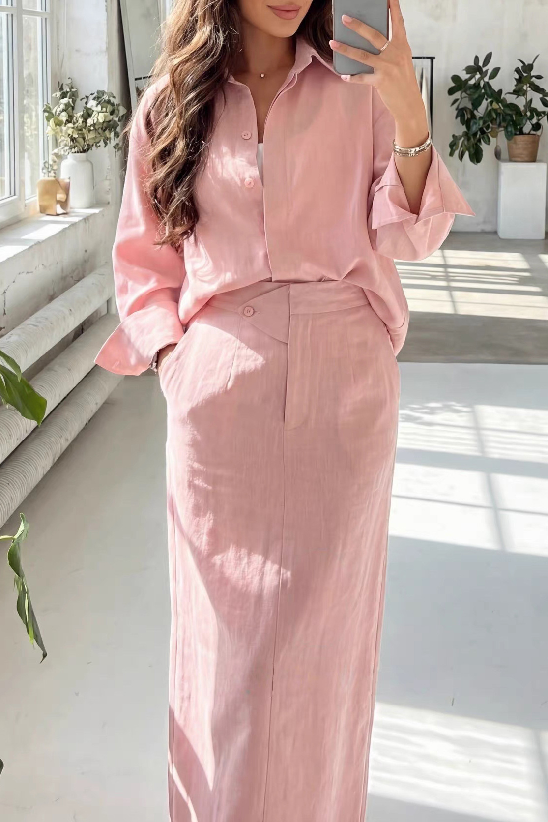 Effortless Style 🤍 | Linen Blend Shirt Maxi Skirt Set | Quiet Luxury Approved
