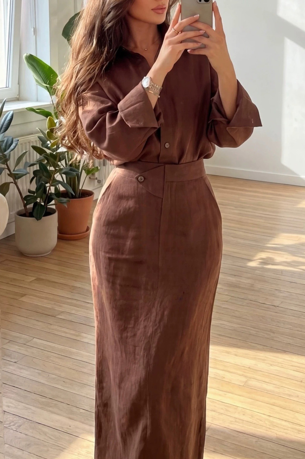 Effortless Style 🤍 | Linen Blend Shirt Maxi Skirt Set | Quiet Luxury Approved