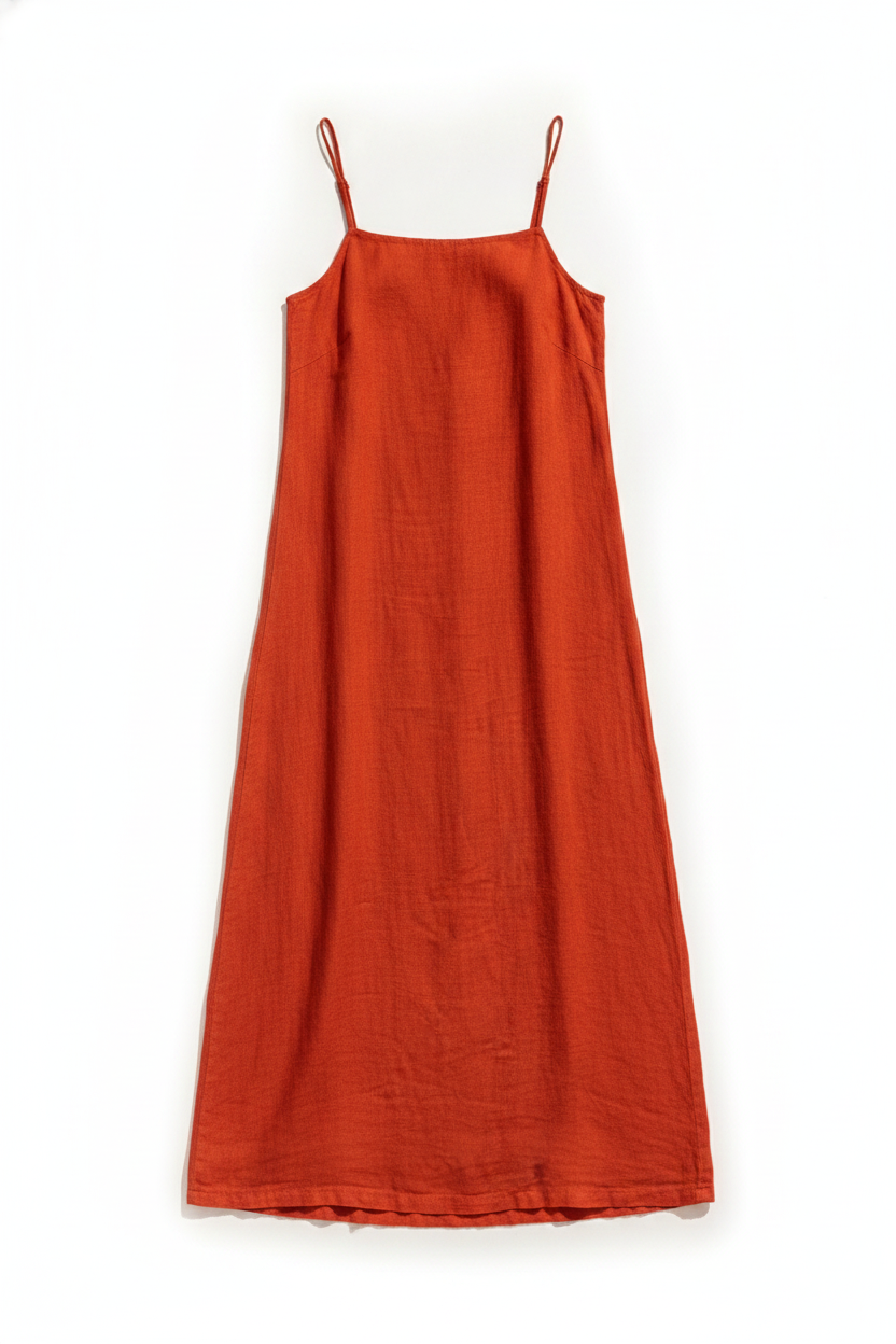Resort Linen Blend Spaghetti Strap Maxi Dress