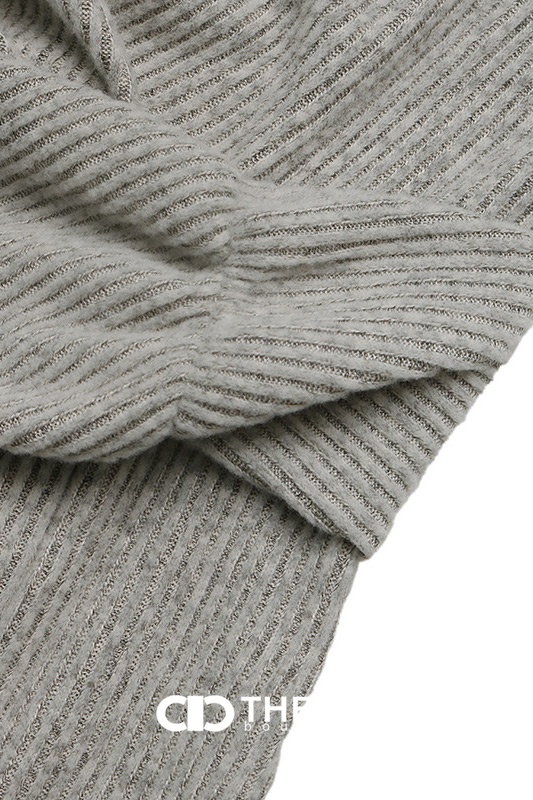 Ribbed Knit Twisted Front Side Slit Midi Dress