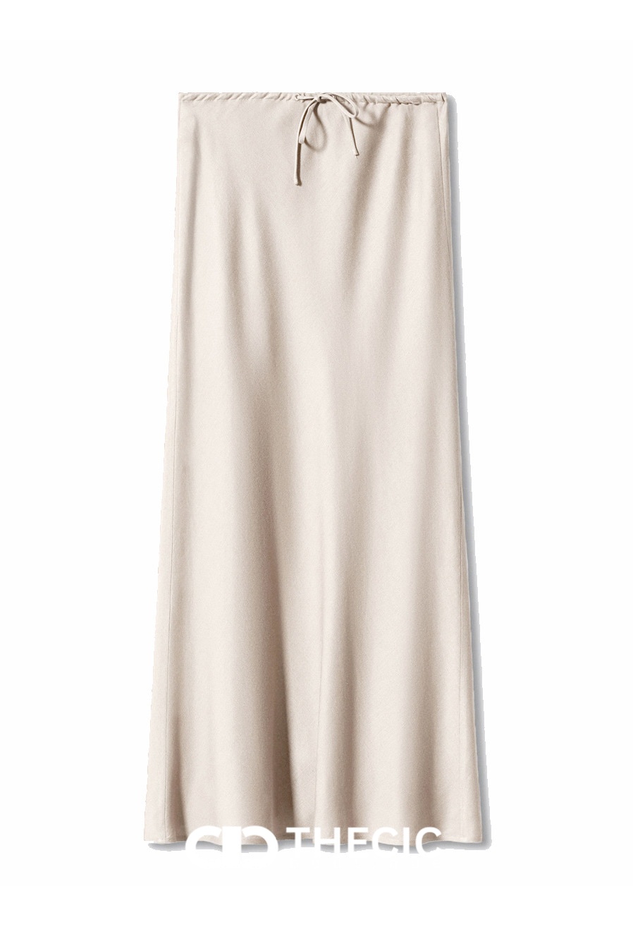 Satin Drawstring Waist Slip Maxi Skirt