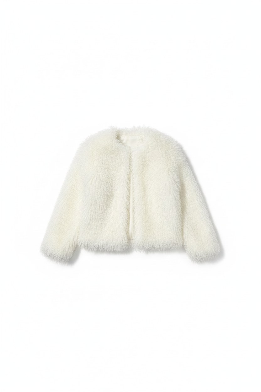 Shaggy Faux Fur Open Front Jacket