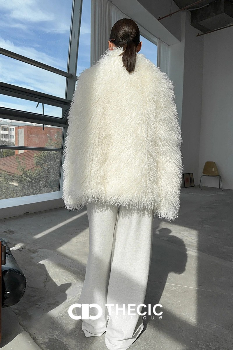 Shaggy Faux Fur Open Front Jacket