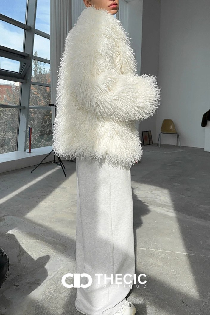 Shaggy Faux Fur Open Front Jacket