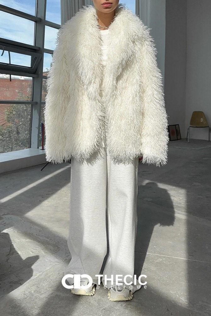 Shaggy Faux Fur Open Front Jacket