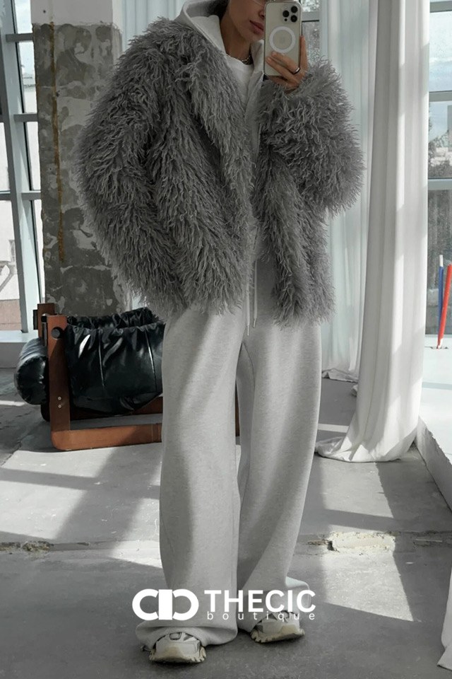 Shaggy Faux Fur Open Front Jacket