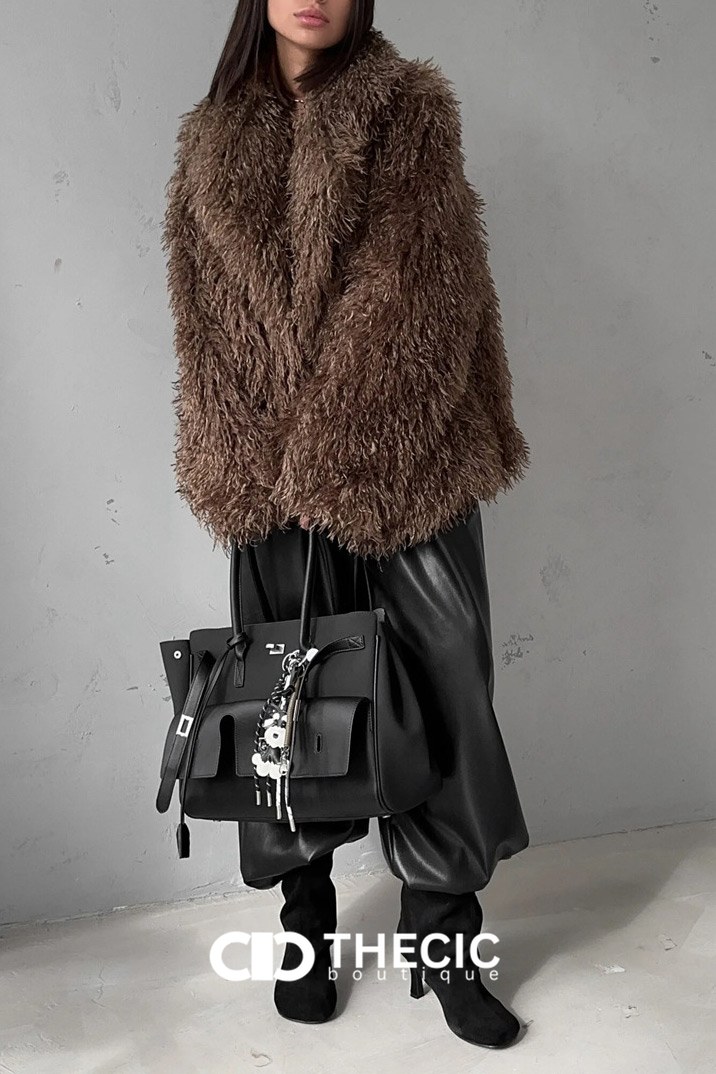 Shaggy Faux Fur Open Front Jacket
