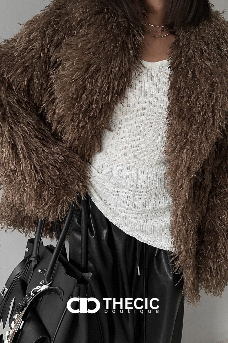 Shaggy Faux Fur Open Front Jacket