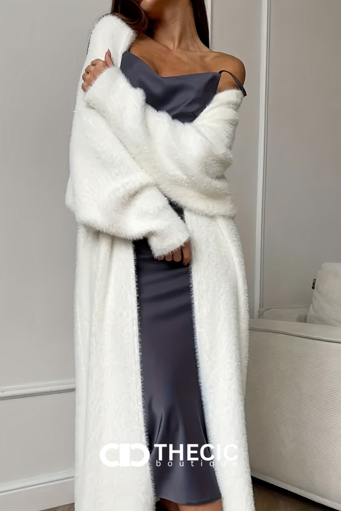 Soft Fuzzy Knit Longline Open Cardigan