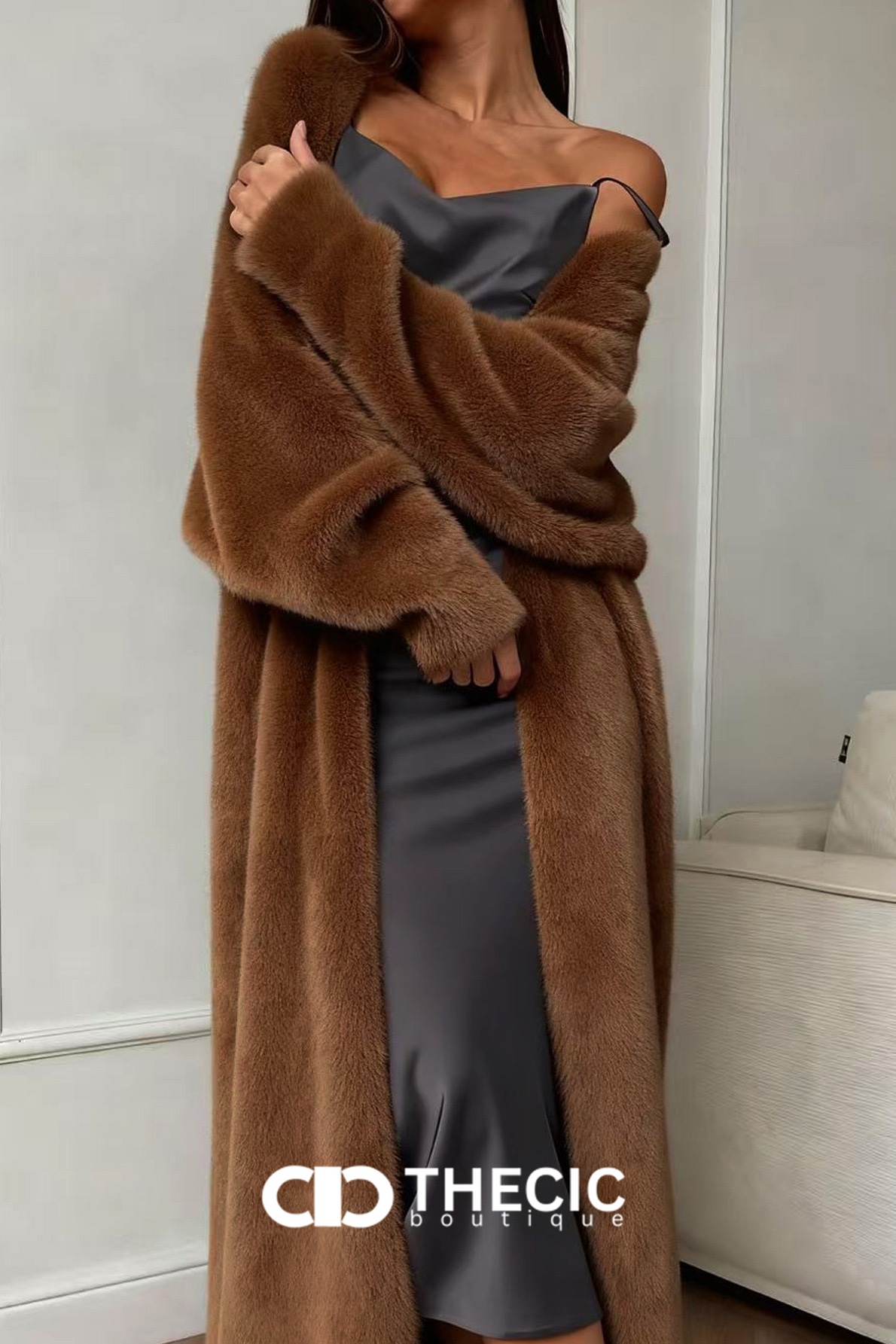 Soft Fuzzy Knit Longline Open Cardigan