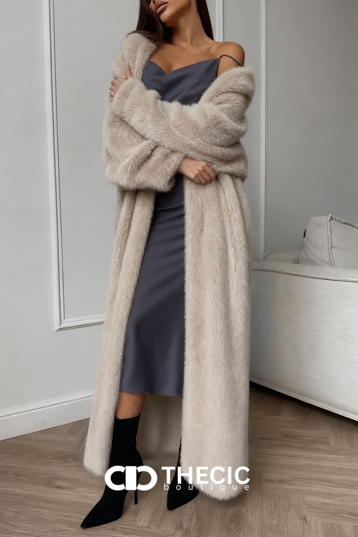 Soft Fuzzy Knit Longline Open Cardigan