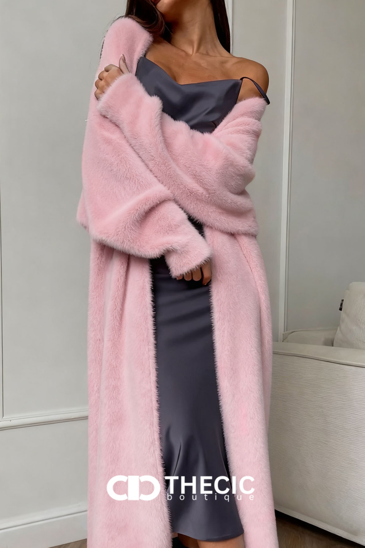 Soft Fuzzy Knit Longline Open Cardigan
