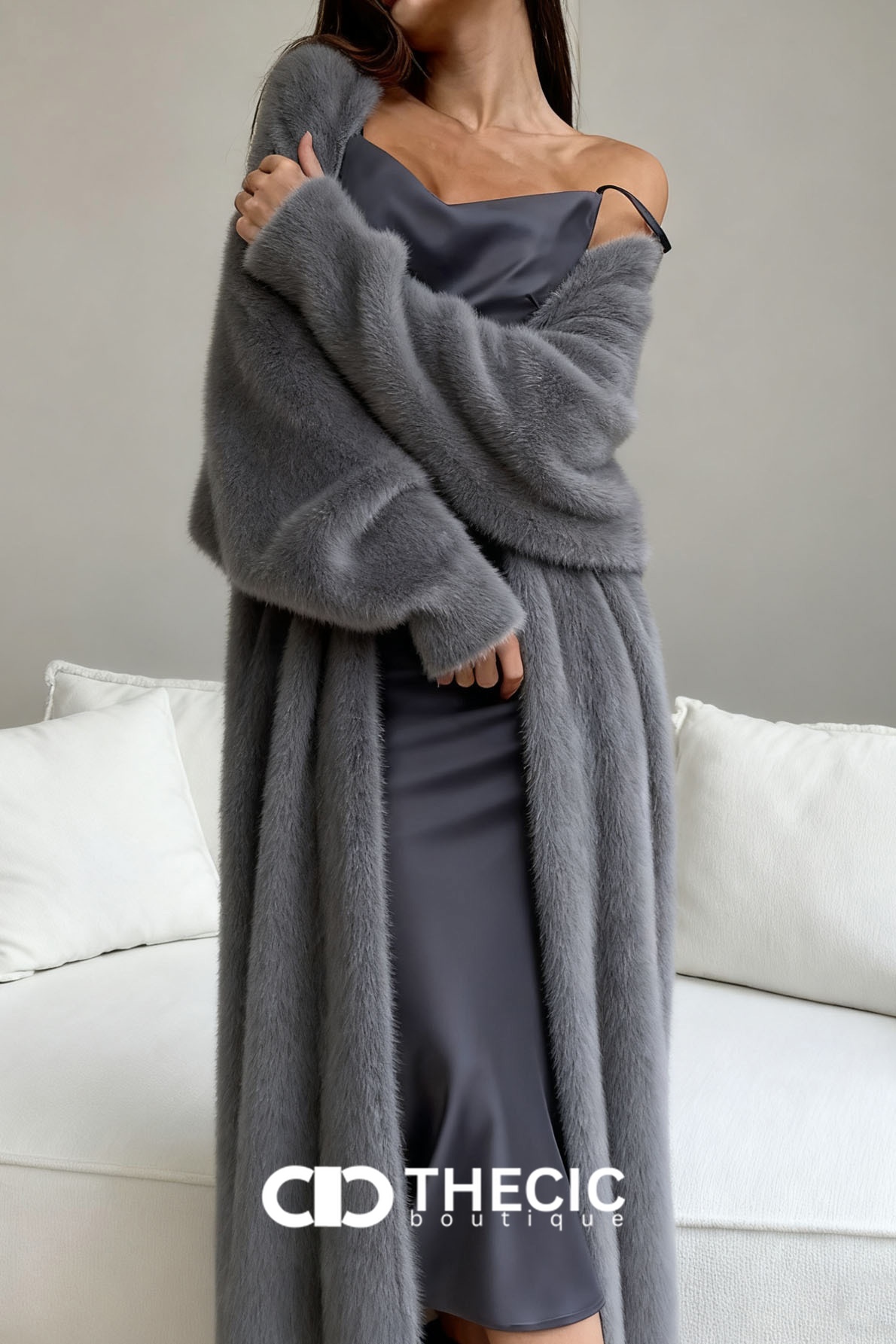 Soft Fuzzy Knit Longline Open Cardigan