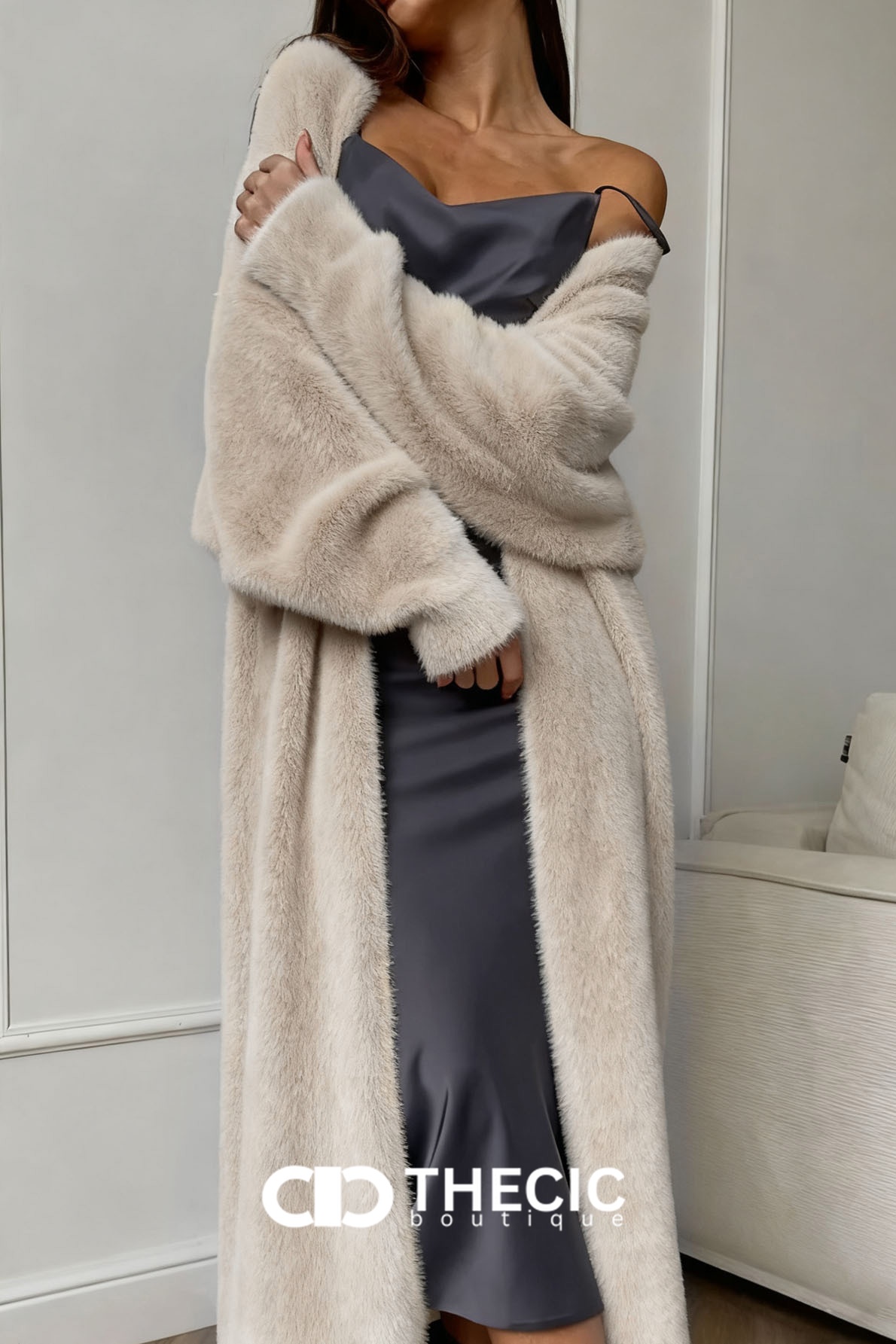 Soft Fuzzy Knit Longline Open Cardigan