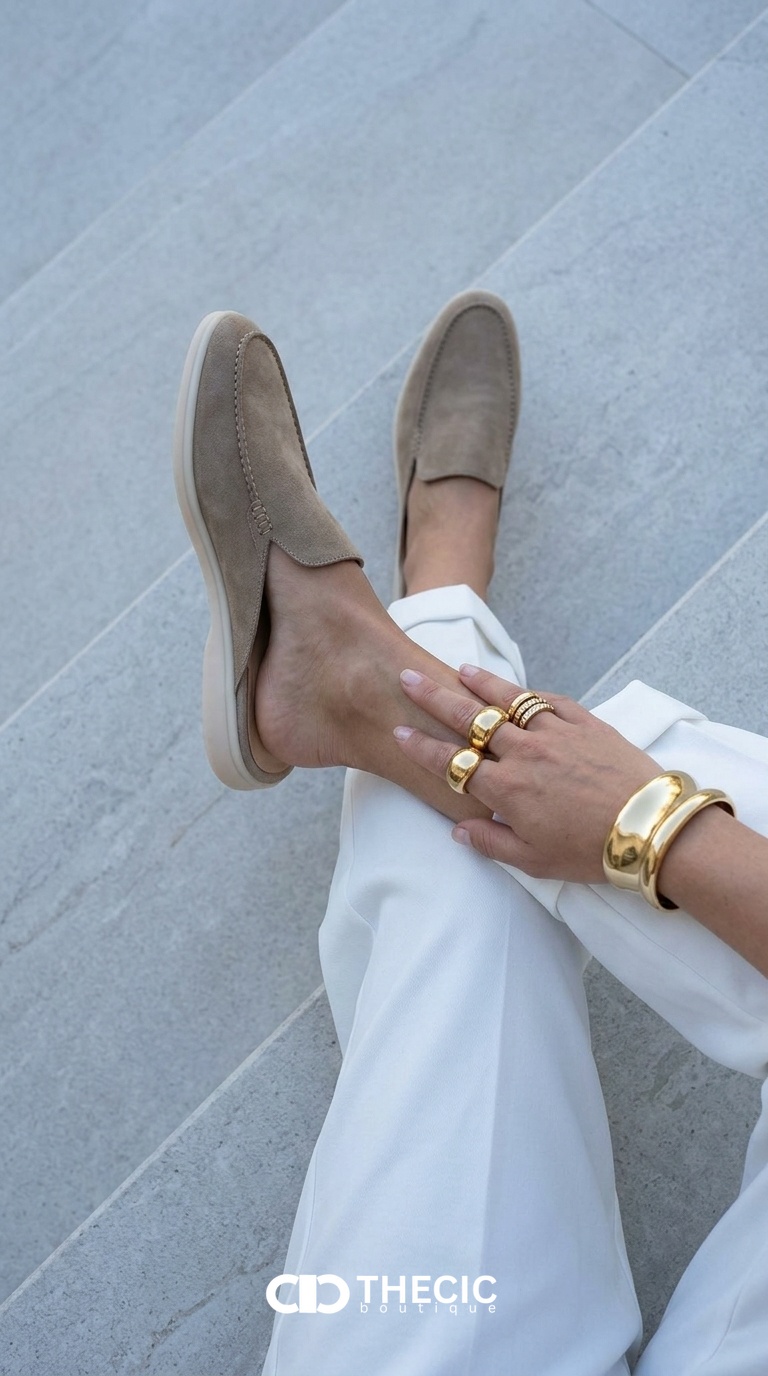 Soft Suede Slip-On Loafer Mules
