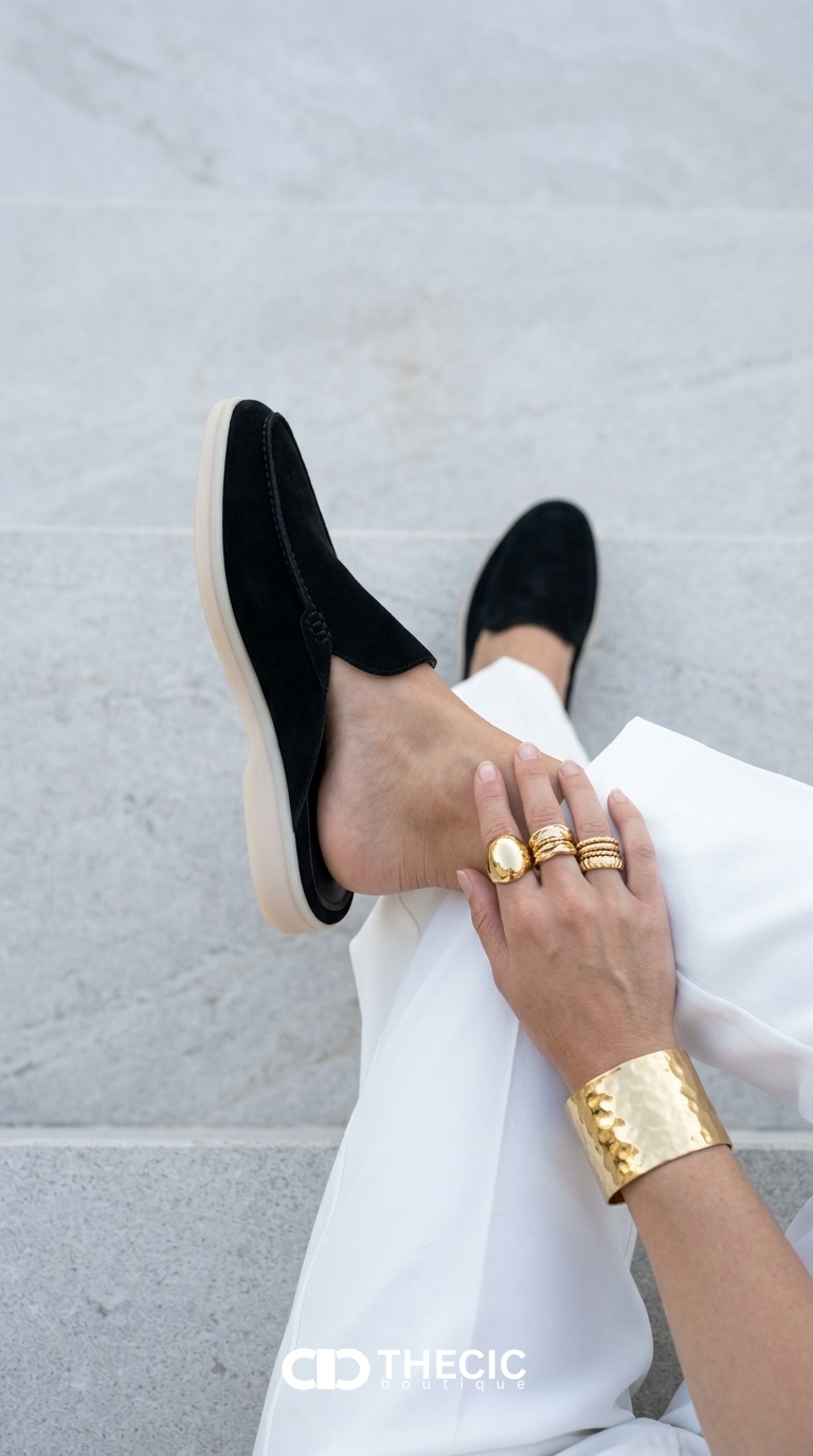 Soft Suede Slip-On Loafer Mules