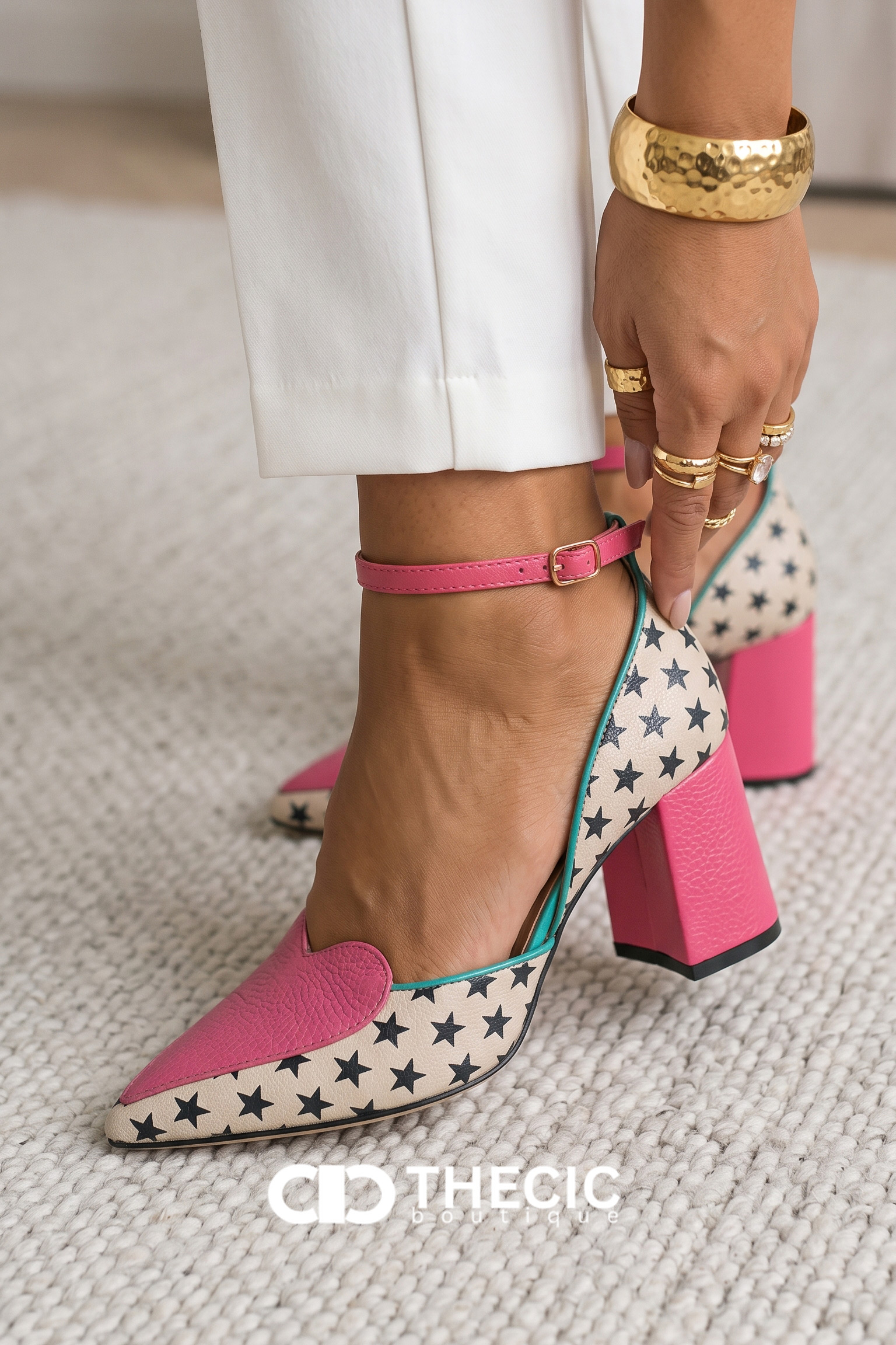 靴 HEART MOTIF POINTED TOE PUMPS Women's Fresh Pointy Toe Pumps