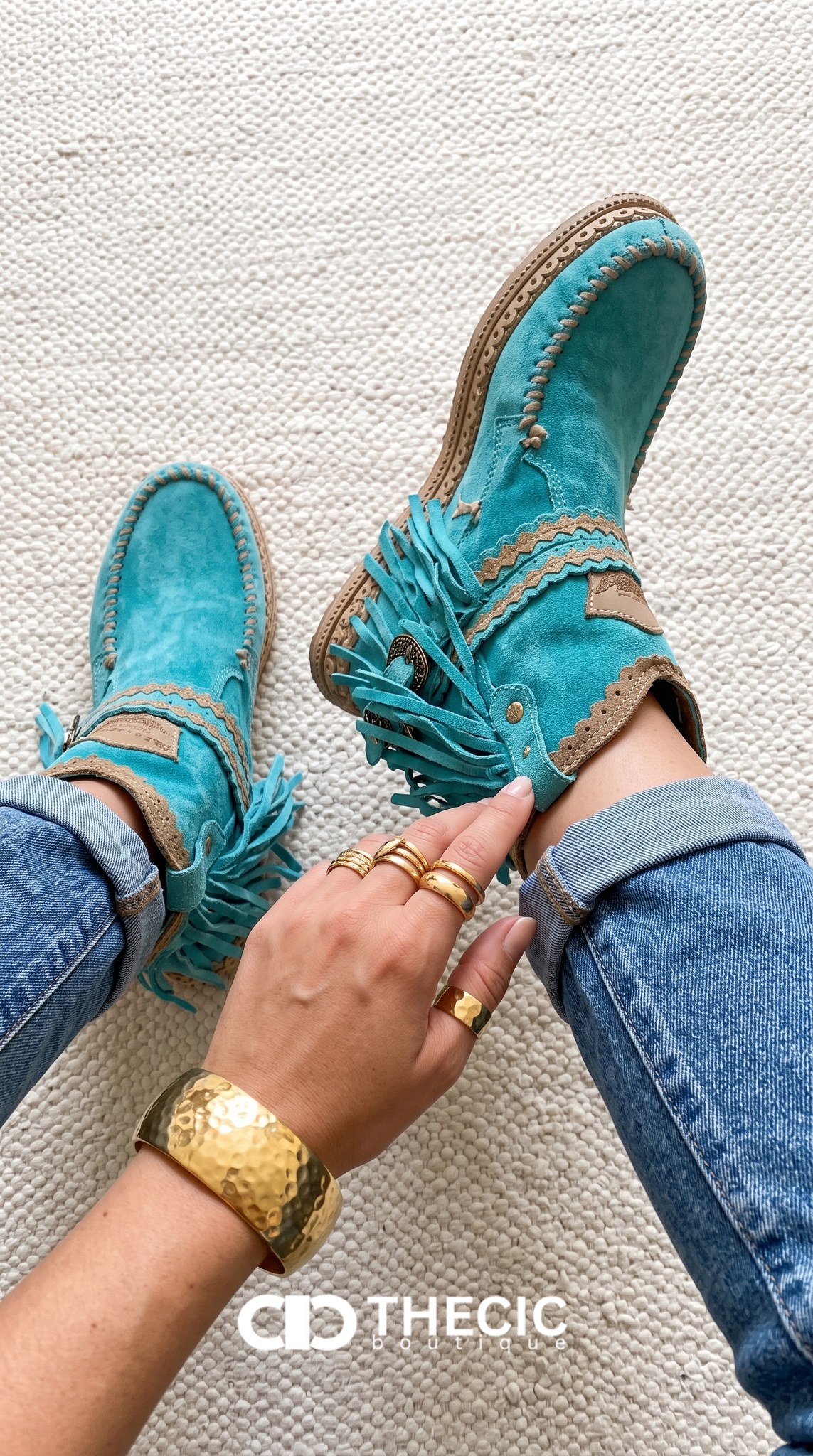 Braided Fringe Buckle Moccasin Ankle Boots