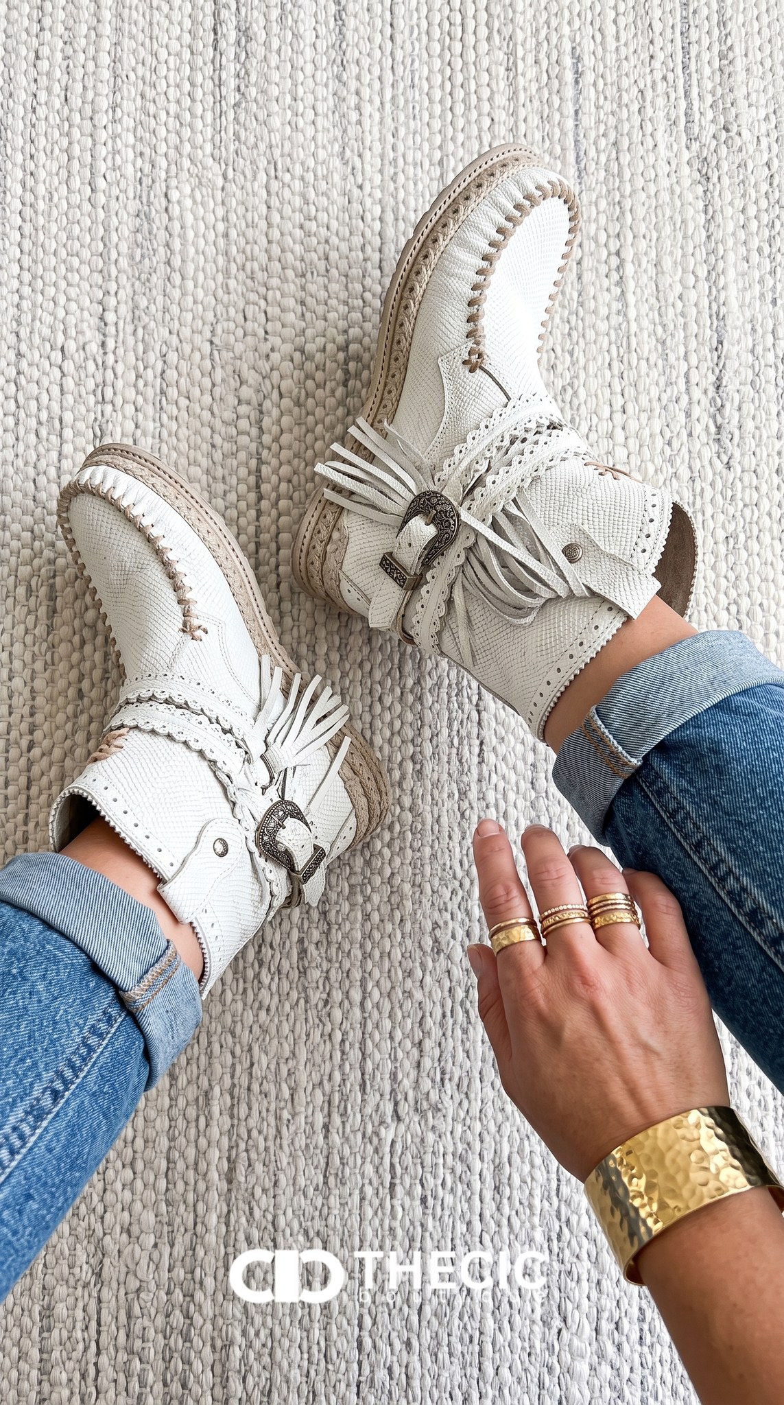Braided Fringe Buckle Moccasin Ankle Boots
