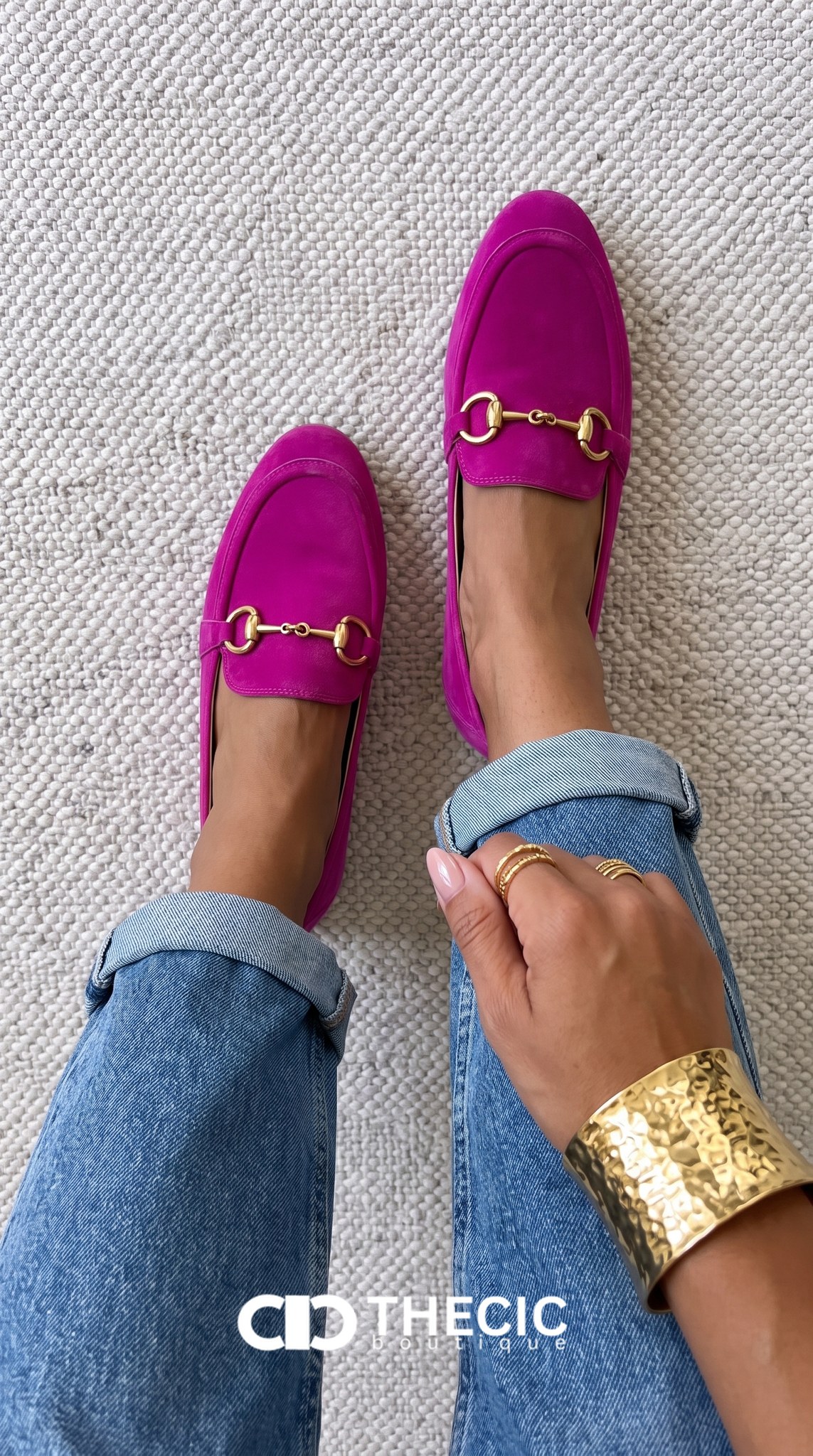 Suede Horsebit Slip-On Flat Loafers