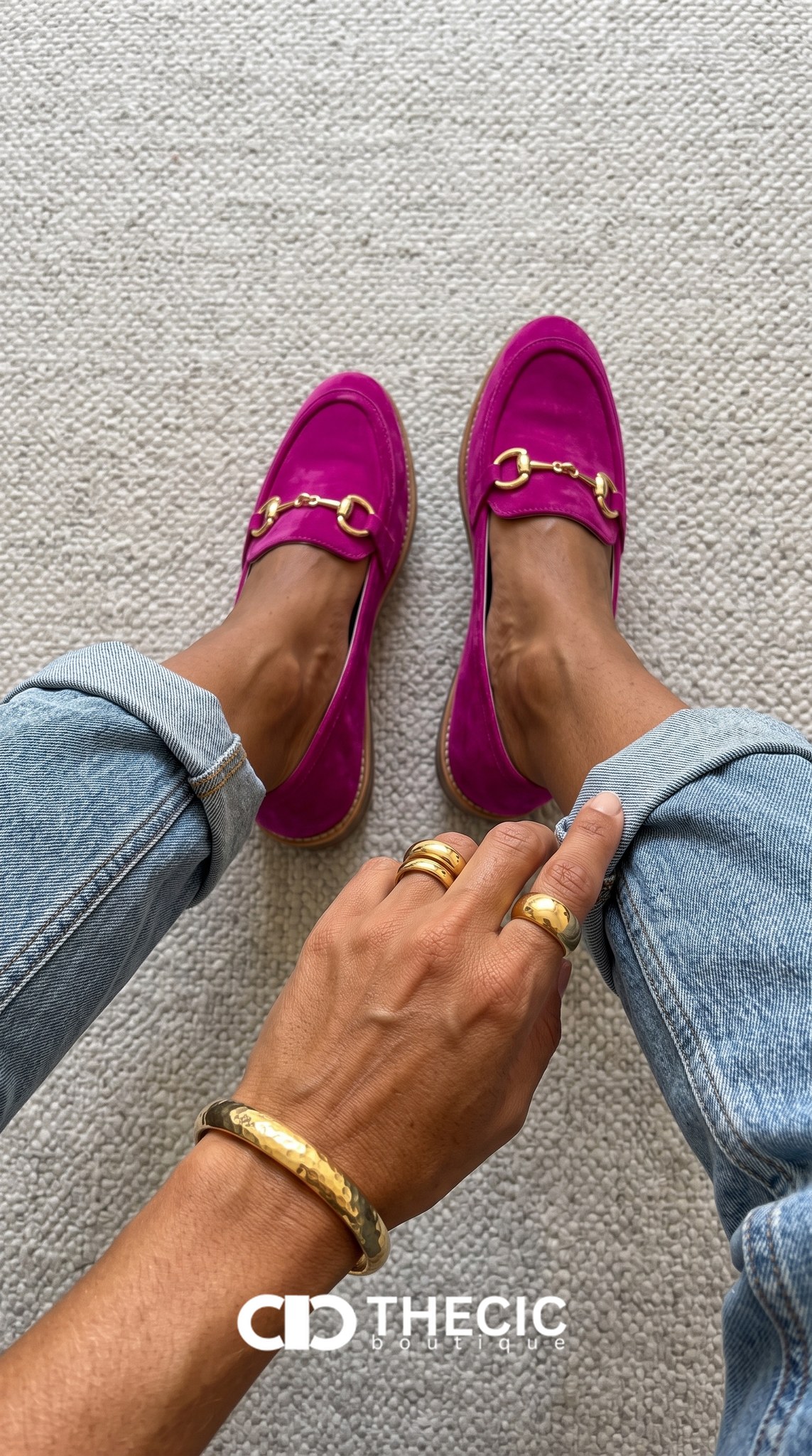 Suede Horsebit Slip-On Flat Loafers