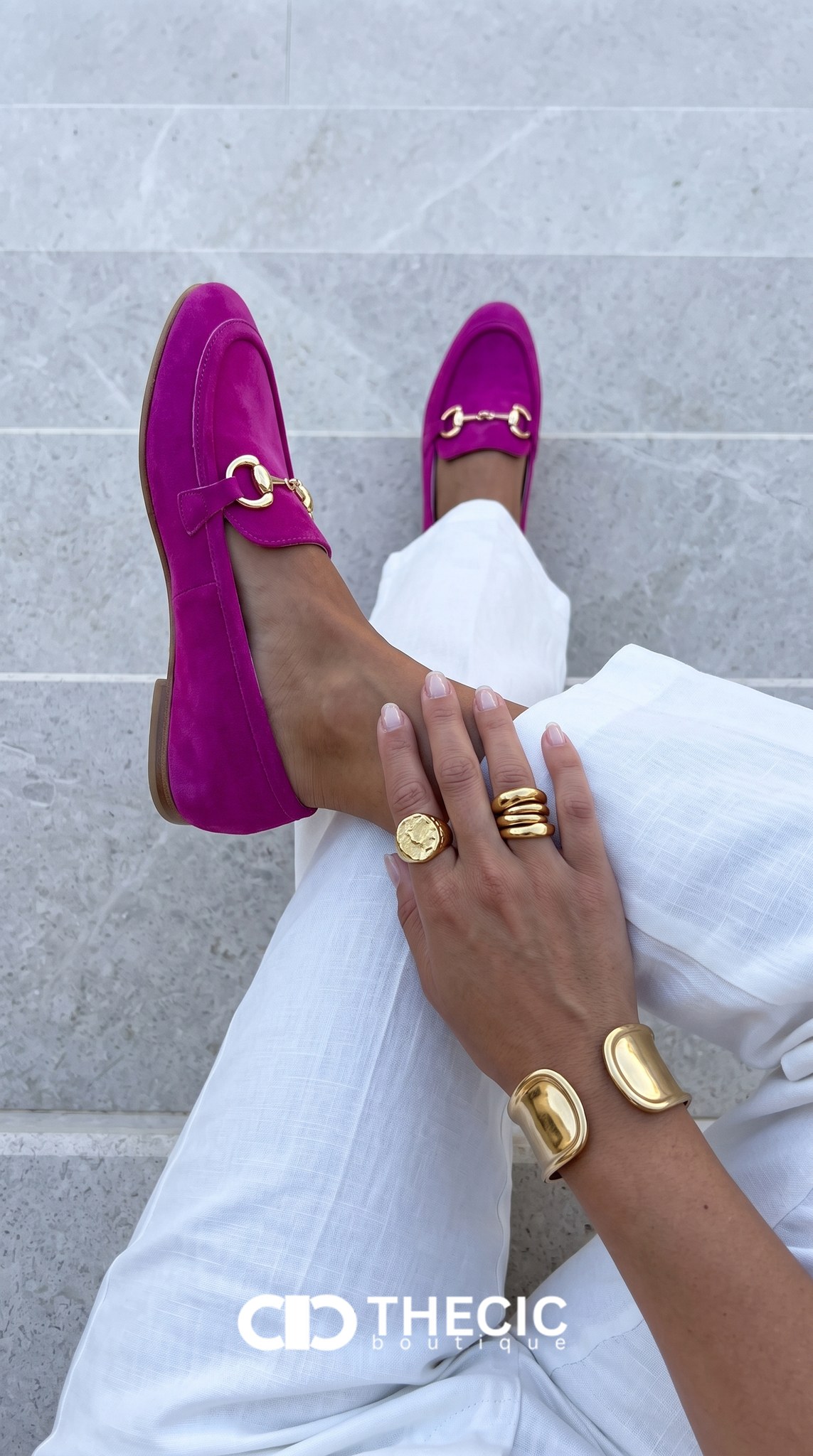 Suede Horsebit Slip-On Flat Loafers