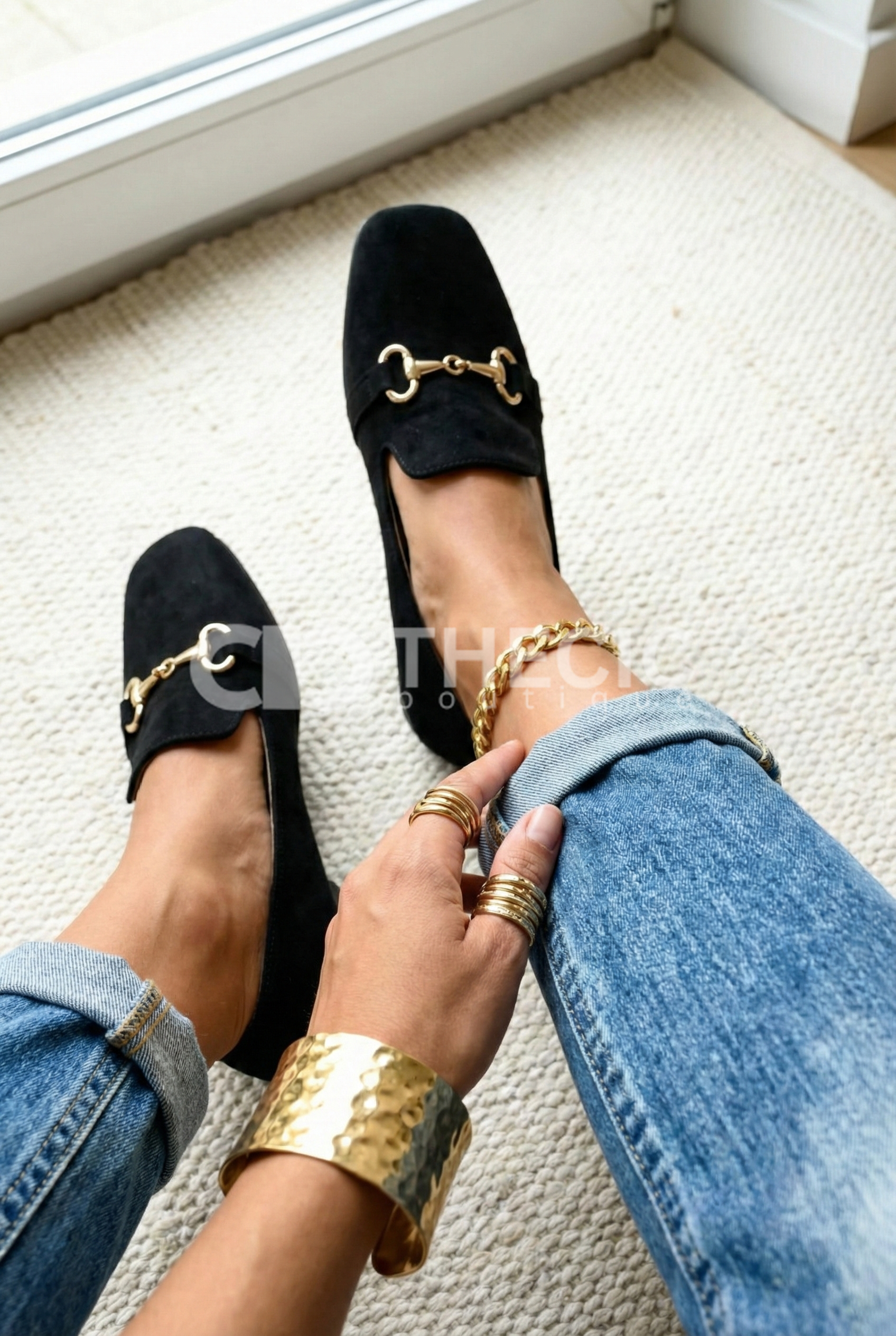 Suede Square-Toe Horsebit Slip-On Loafers