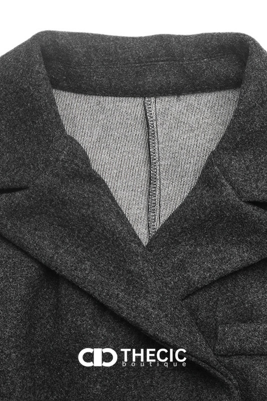 Tailored Double-Breasted Pleated Peplum Blazer