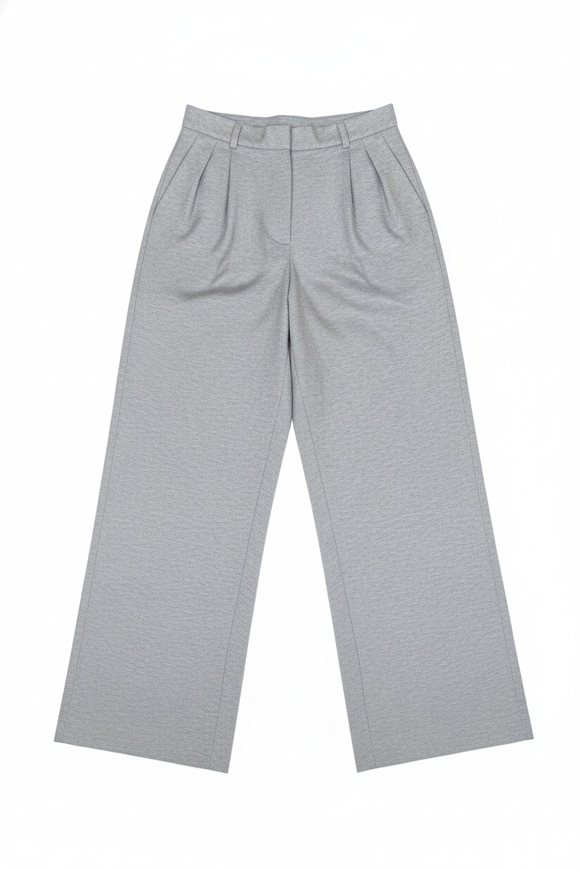 Tailored Mid-Rise Pleated Wide-Leg Trousers