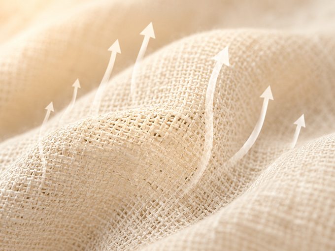 Breathable cotton linen fabric close-up