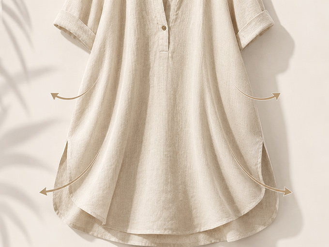 Loose relaxed resort garment silhouette