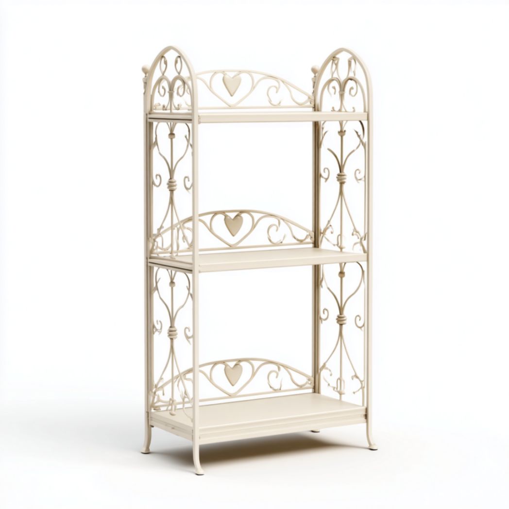 Étagère métallique avec 3 étagères, finition crème-Wmkavanaghft