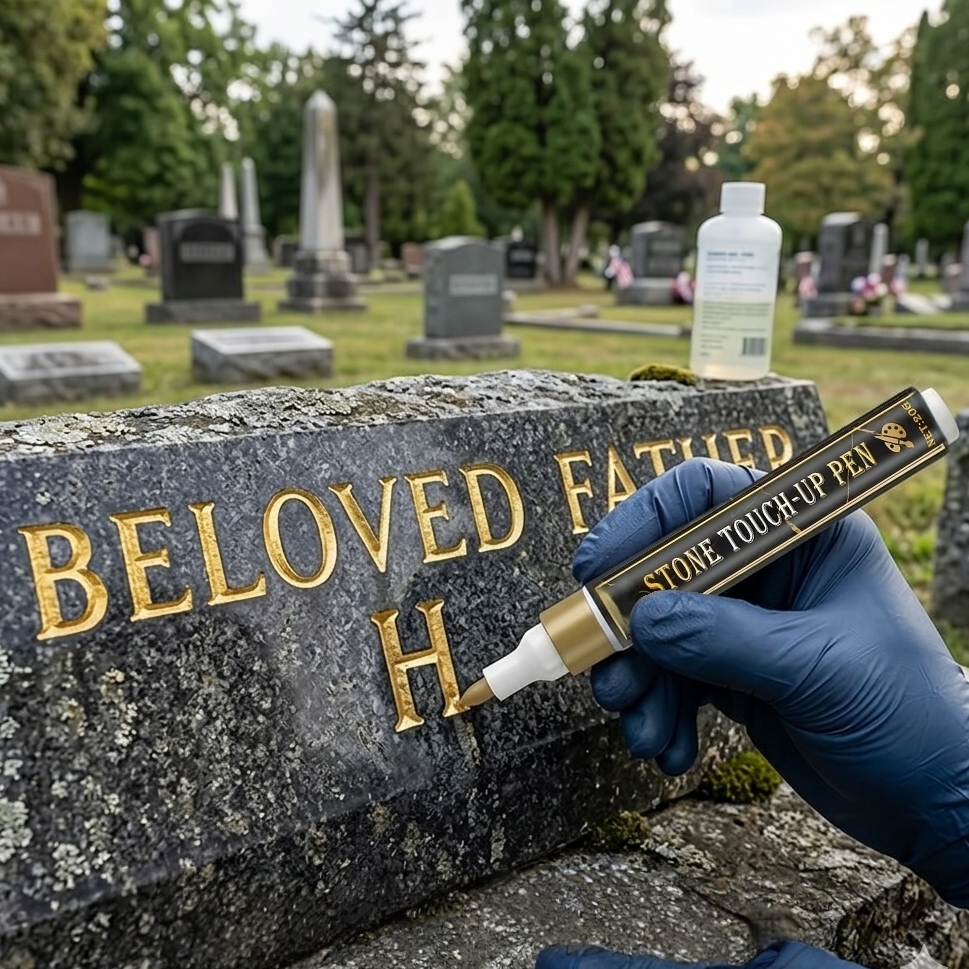 Golden Tombstone Marker Pen for Restoring Faded Grave Inscriptions