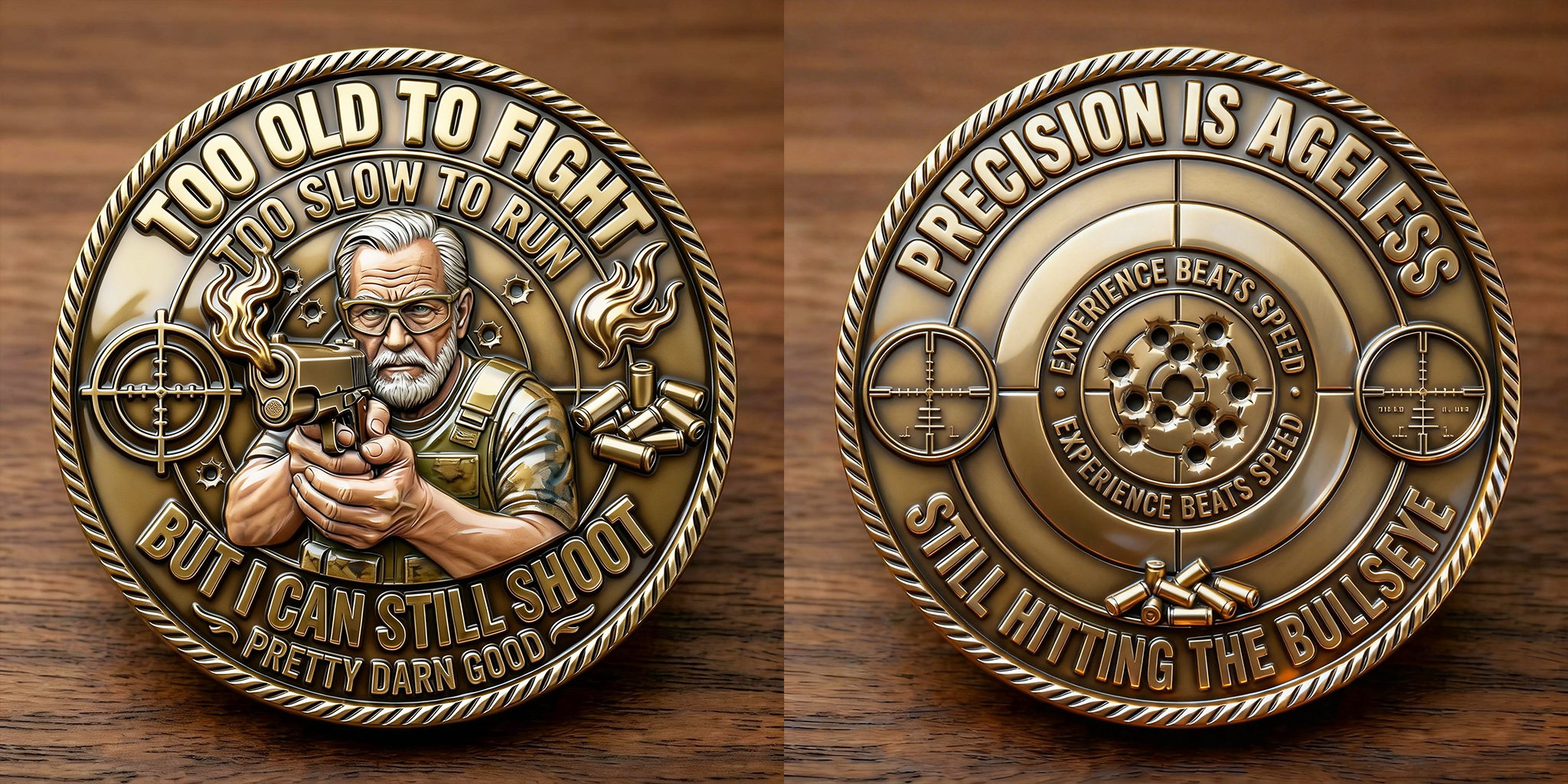 🎁Last Day 60% OFF - Too Old To Fight Still Shoot Challenge Coin
