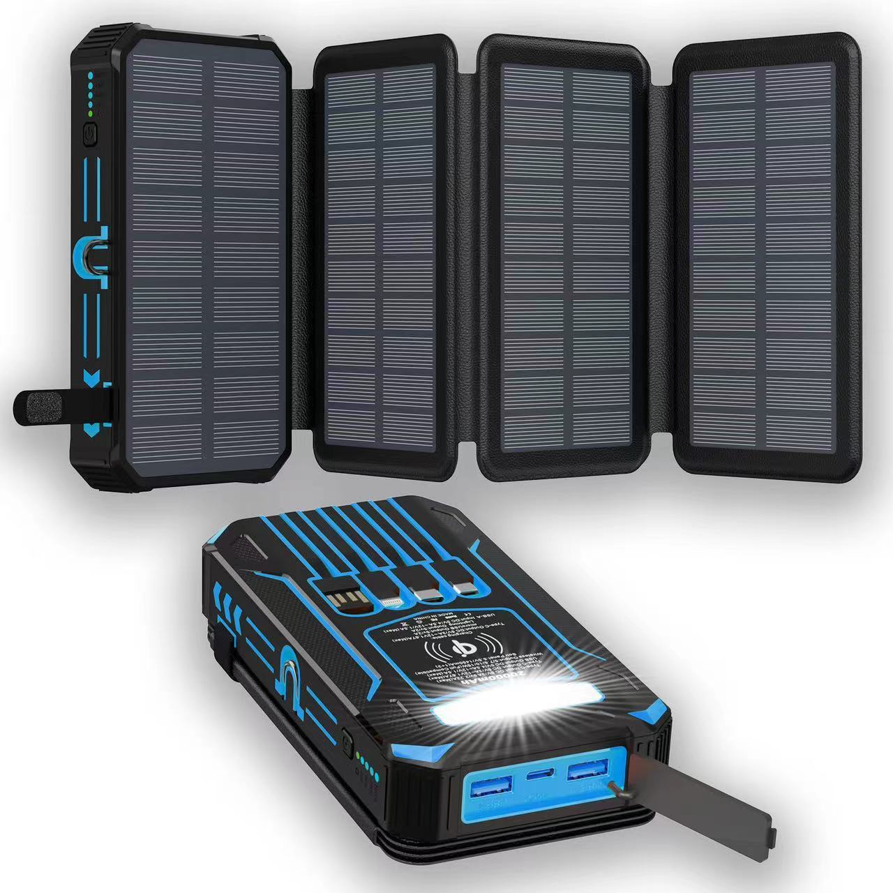 ⚡Outdoor Foldable Solar Large Capacity Charger Mobile Power Bank