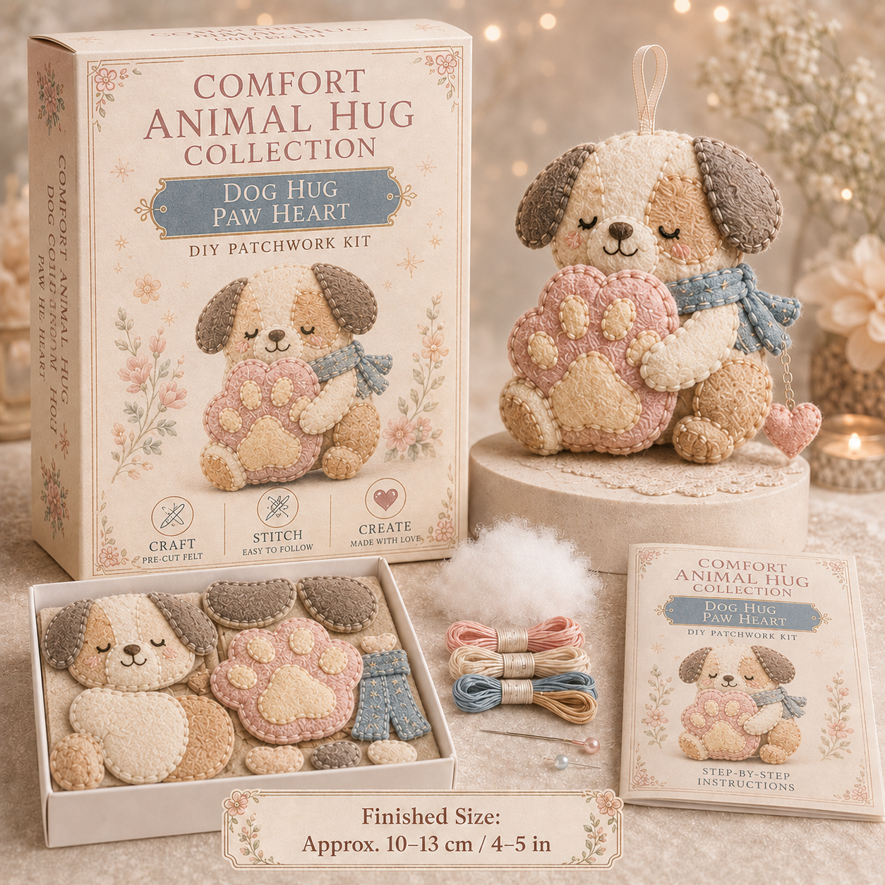 🐾 Comfort Animal Hug DIY Patchwork Kit