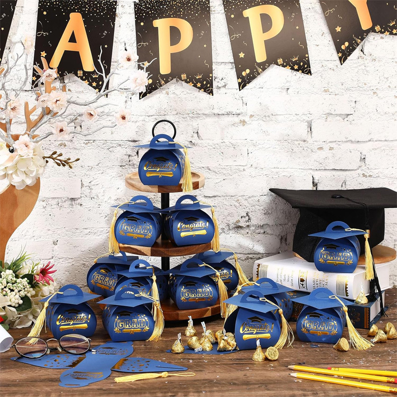 mini graduation cap candy cards