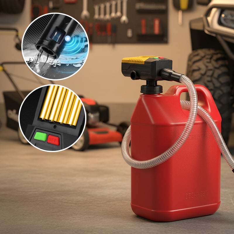 Self-Stopping Fuel Transfer Pump – Fast, Spill-Free Refueling for Gas Cans, Mowers & Generators