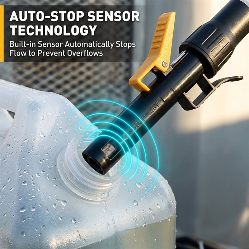 Self-Stopping Fuel Transfer Pump – Fast, Spill-Free Refueling for Gas Cans, Mowers & Generators