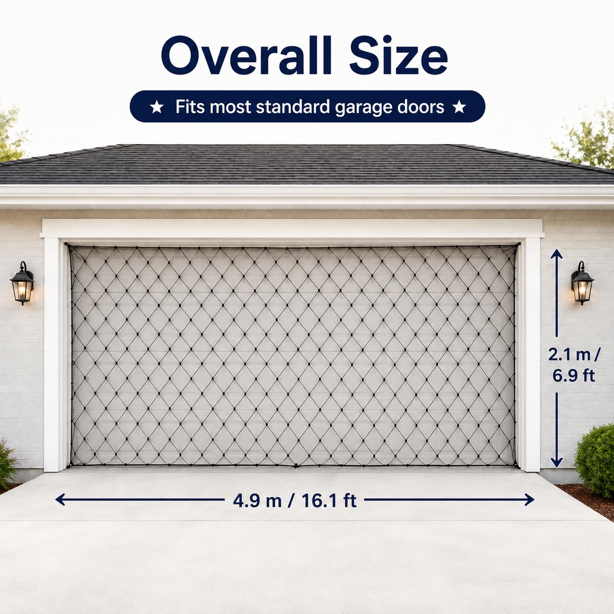 🇺🇸 4th of July American Flag Garage Net Lights 16.1 ft × 6.9 ft